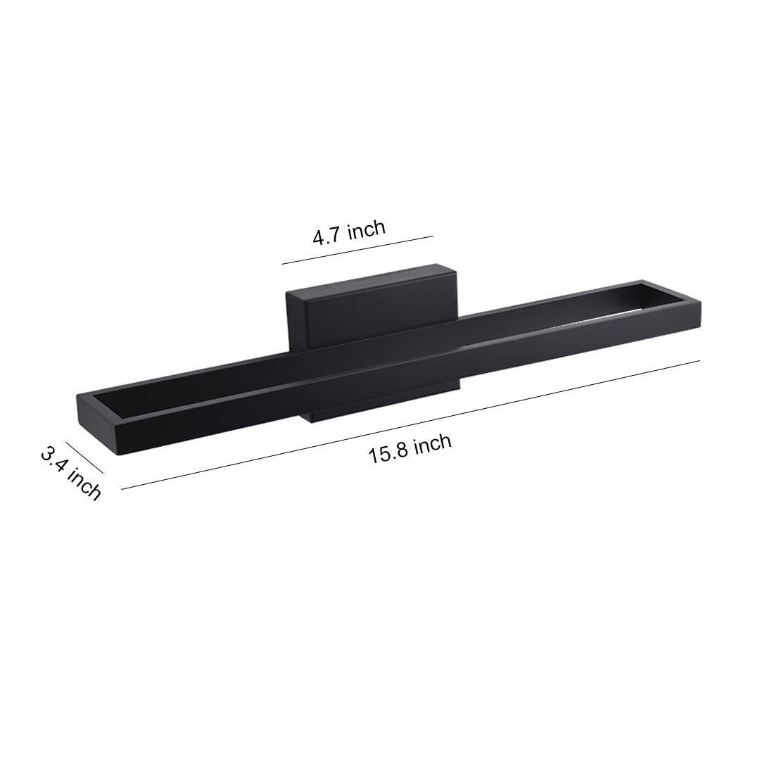 Modern Vanity Light Bar — Black Aluminum and Iron, 12W LED, 3000K, Hardwired
