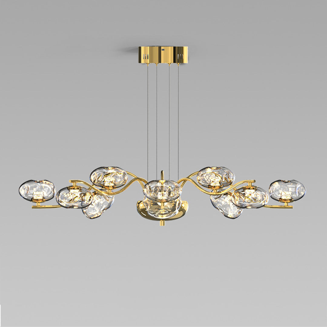 Magic Bean Modern LED Chandelier — Nanoclear Glass, 9- or 16-Light, Three-Color Dimming, Ra≥97 Full Spectrum, Black or Copper