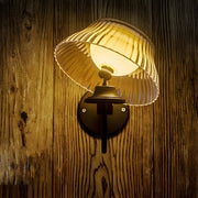 Adjustable Glass Shade Outdoor Wall Sconce — Black Iron Arm, Solar LED, IP44 Weatherproof