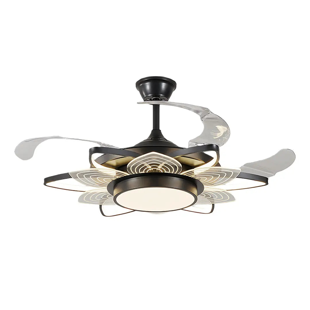 Minimalist Black Modern Ceiling Fan with Light - Iron Body Design Luxe