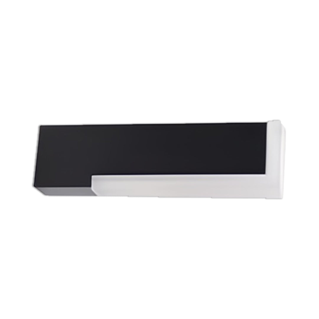 Minimalist Outdoor Wall Lantern — Black Aluminum, White Acrylic Shade, 12W LED, IP65, Hardwired