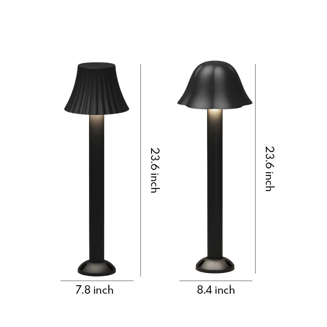 Mushroom Outdoor Path Light — Black Aluminum, 12W LED, IP54, 23.62" H