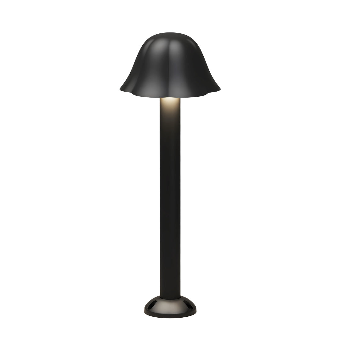 Mushroom Outdoor Path Light — Black Aluminum, 12W LED, IP54, 23.62" H