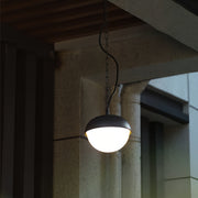 Black Outdoor Pendant Light — Die-Cast Aluminum, 20W LED, IP54, 19.7" Chain