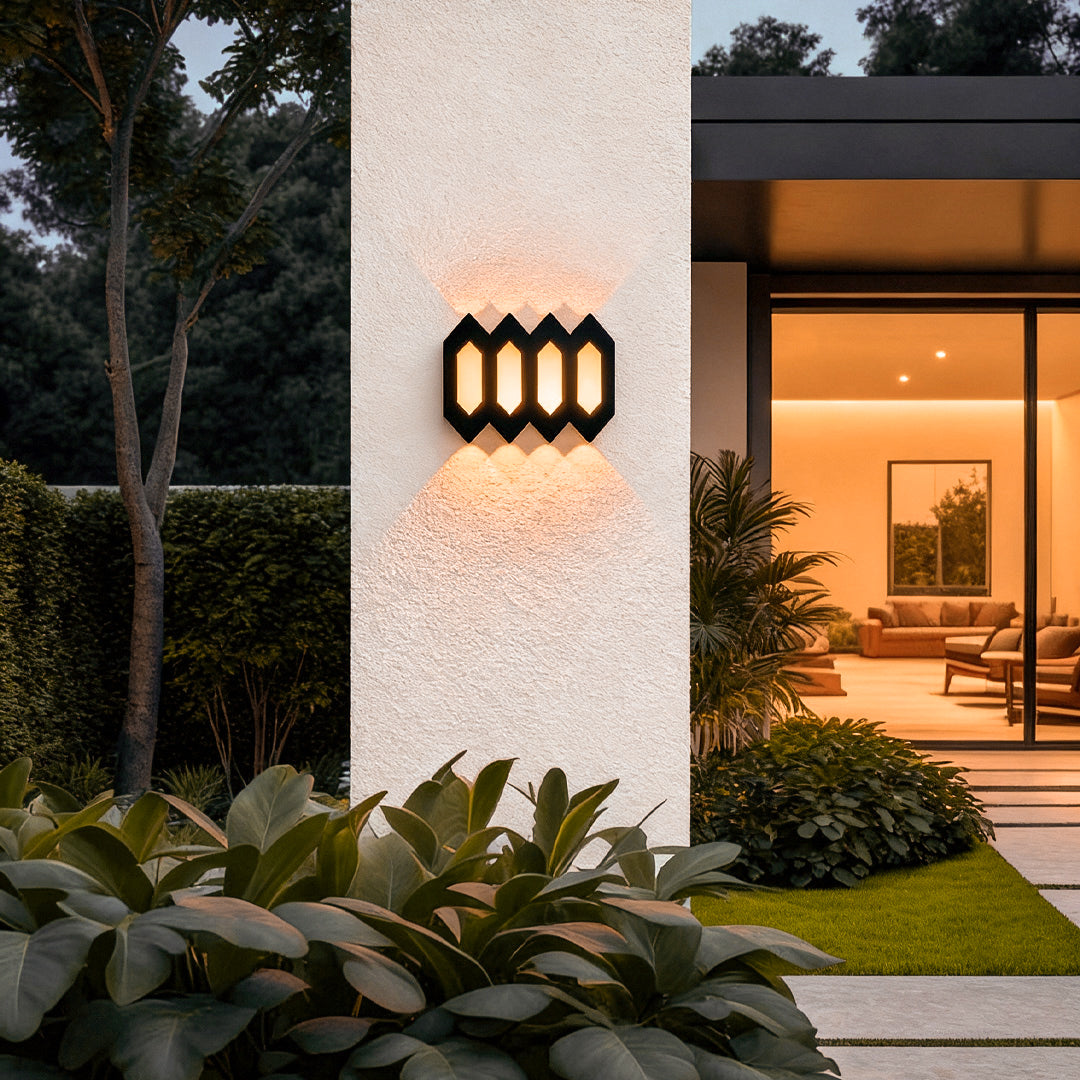 Nordic Style LED Up and Down Wall Lights - Black Outdoor Lighting