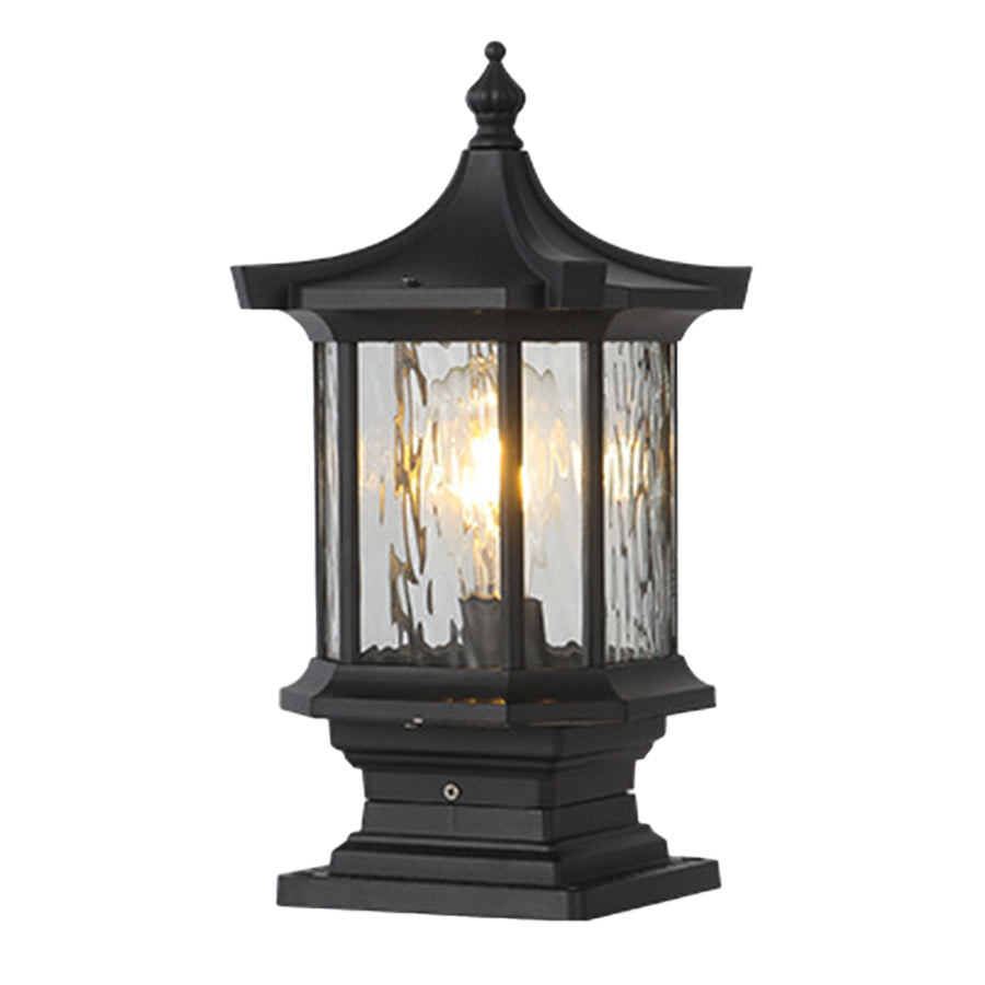 Vintage Lantern Pillar Light — Aluminum, Solar or Hardwired, IP54, 3-Step Dimming, Black or Bronze
