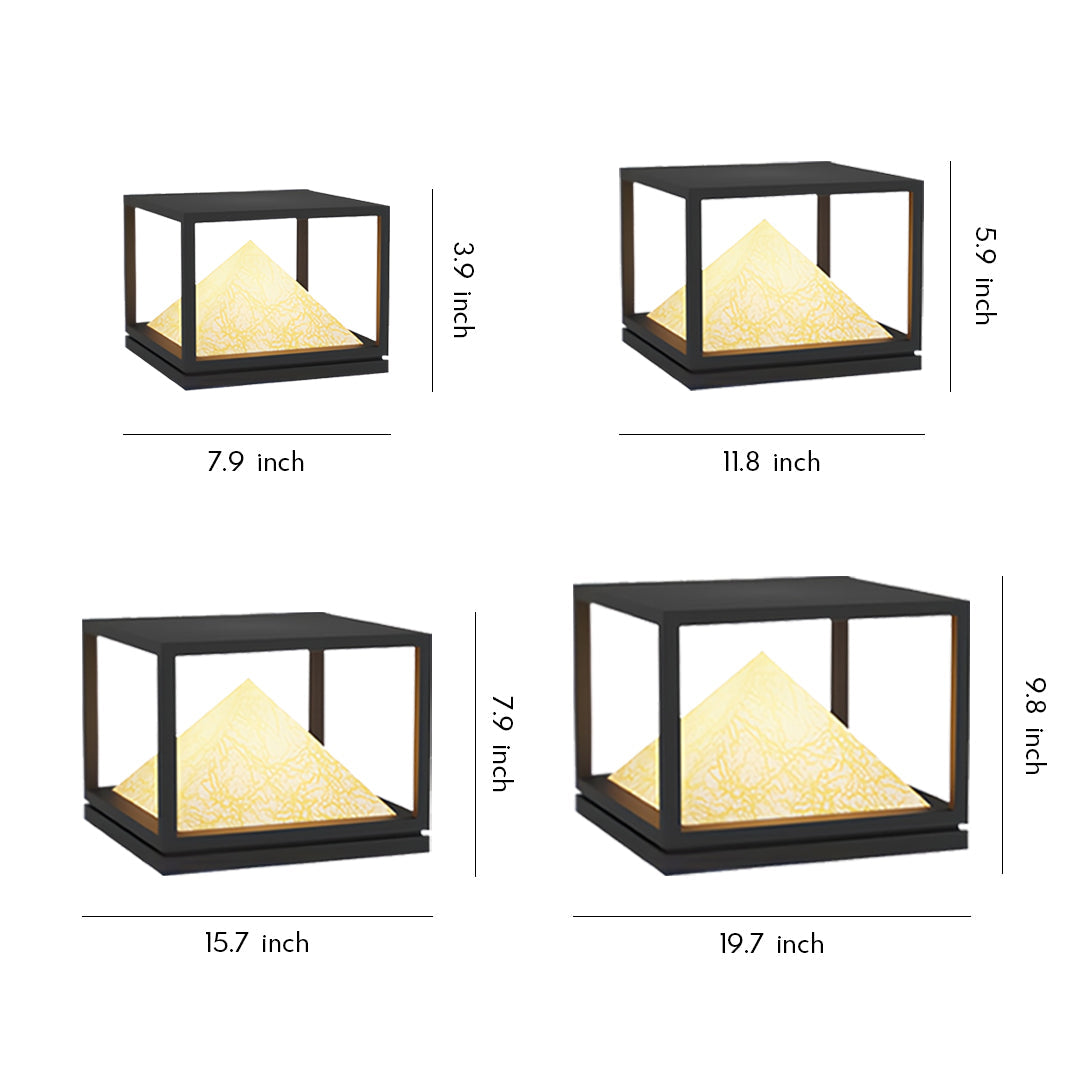 Faux Marble Outdoor Pillar Light — Stainless Steel, 16W LED, IP65, Solar / Hardwired