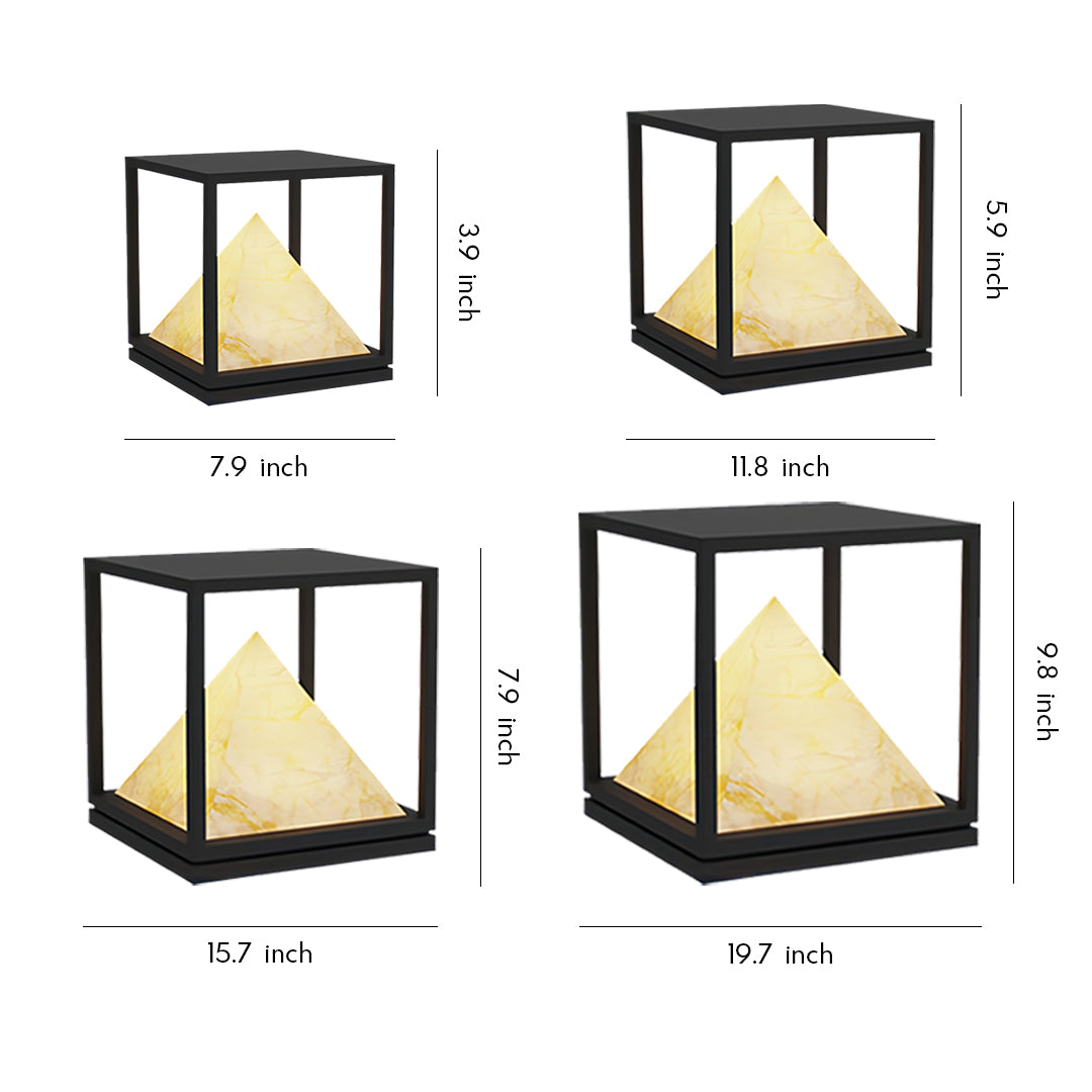 Faux Marble Outdoor Pillar Light — Stainless Steel, 16W LED, IP65, Solar / Hardwired