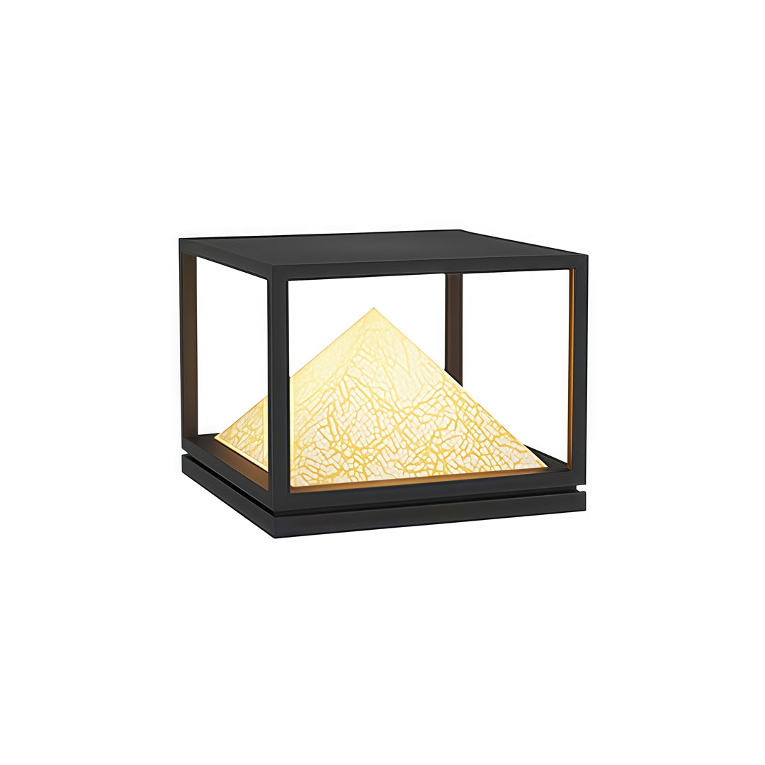Faux Marble Outdoor Pillar Light — Stainless Steel, 16W LED, IP65, Solar / Hardwired
