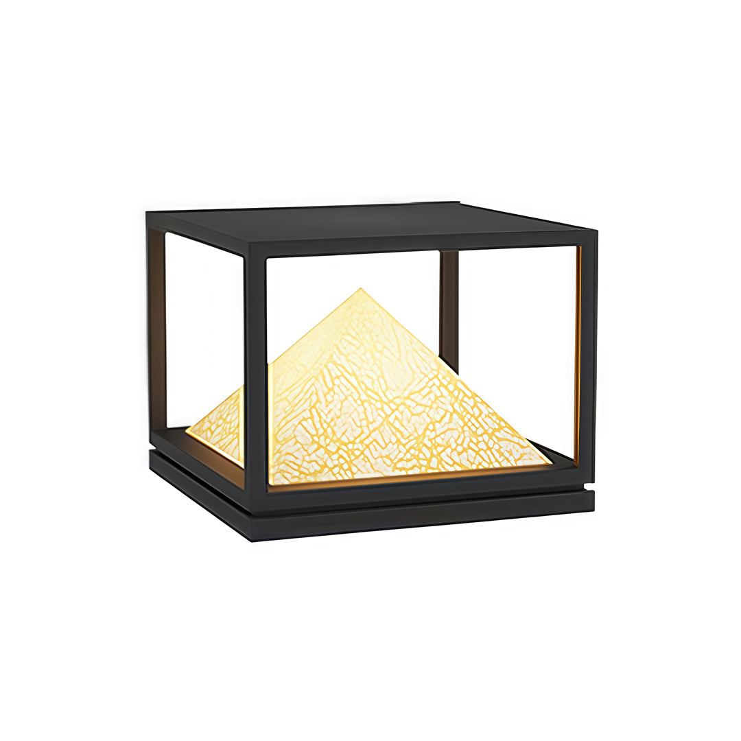 Faux Marble Outdoor Pillar Light — Stainless Steel, 16W LED, IP65, Solar / Hardwired
