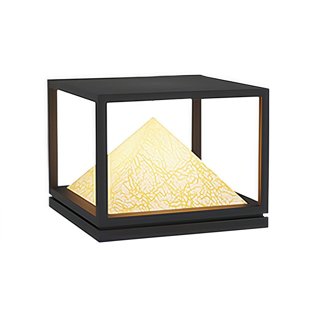 Faux Marble Outdoor Pillar Light — Stainless Steel, 16W LED, IP65, Solar / Hardwired