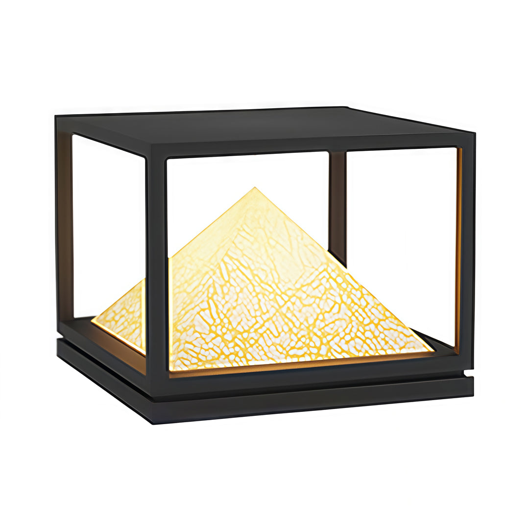 Faux Marble Outdoor Pillar Light — Stainless Steel, 16W LED, IP65, Solar / Hardwired