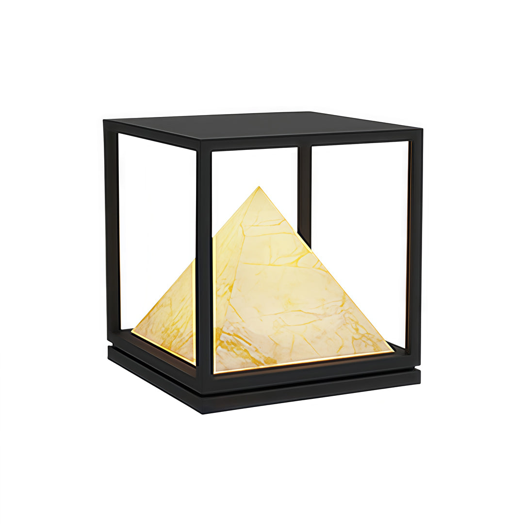 Faux Marble Outdoor Pillar Light — Stainless Steel, 16W LED, IP65, Solar / Hardwired