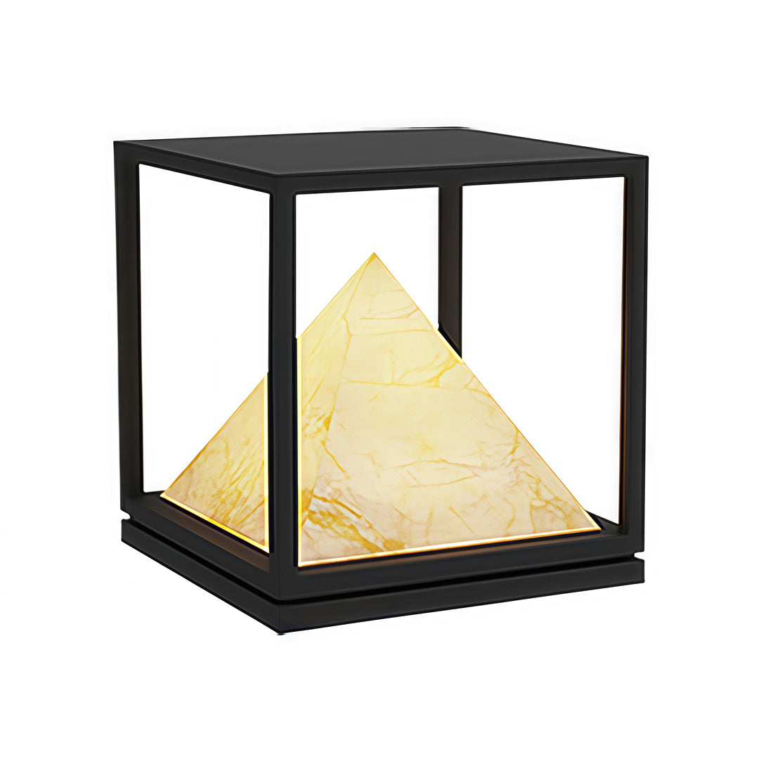 Faux Marble Outdoor Pillar Light — Stainless Steel, 16W LED, IP65, Solar / Hardwired