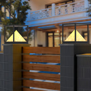 Faux Marble Outdoor Pillar Light — Stainless Steel, 16W LED, IP65, Solar / Hardwired