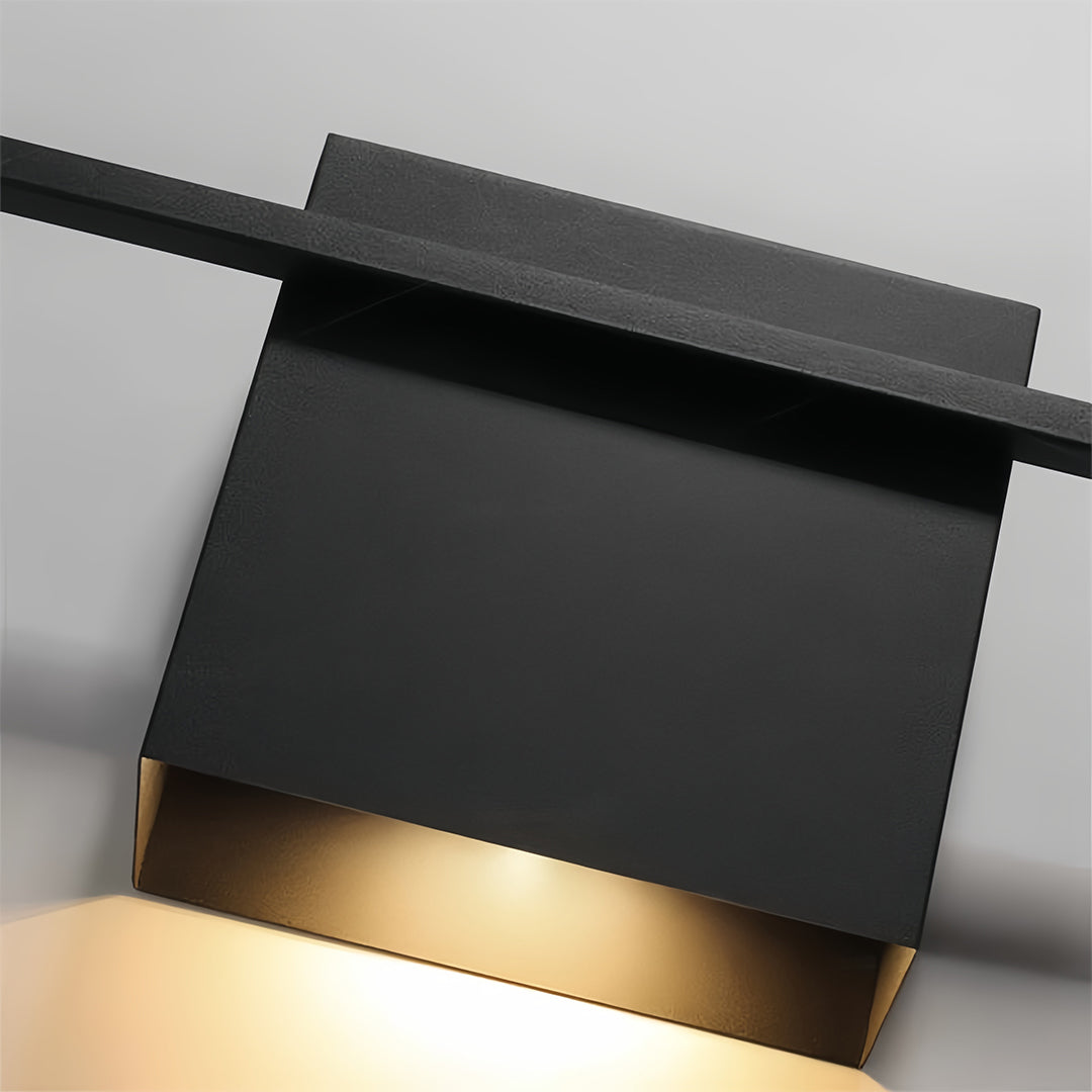 Minimalist Rectangular Linear Wall Sconce — Black Iron, LED, 3-Step Dimming (3000K/4000K/6000K), 5W–10W