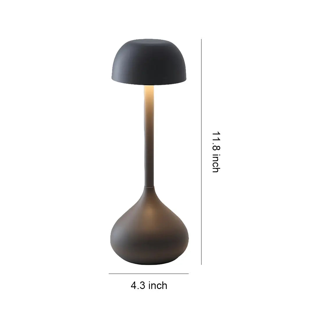 Minimalist Gourd-Shaped Rustic Metal Table Lamp - Rechargeable Design Luxe