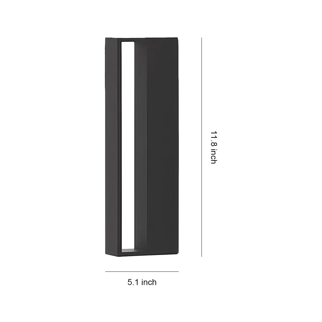 Modern Linear Outdoor Wall Sconce — Black Stainless Steel, 6W LED, IP65 Weatherproof
