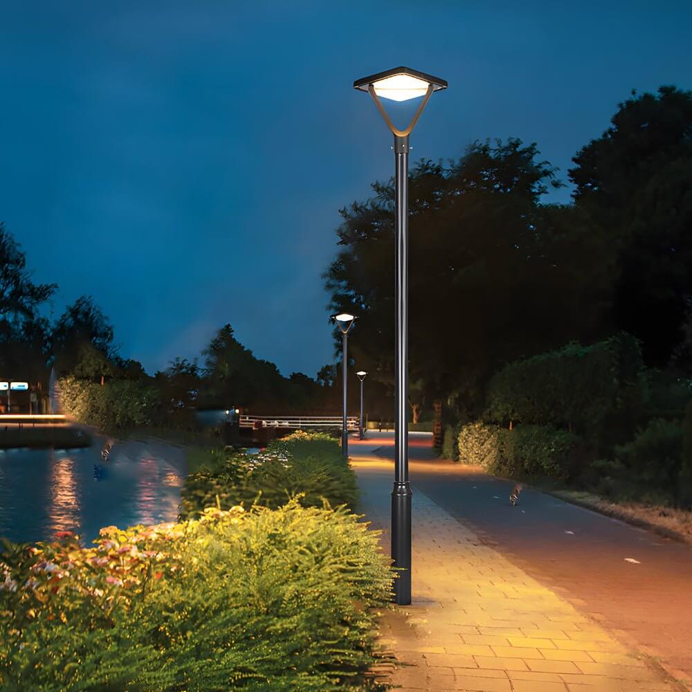 black solar led street lamp post and pole lights