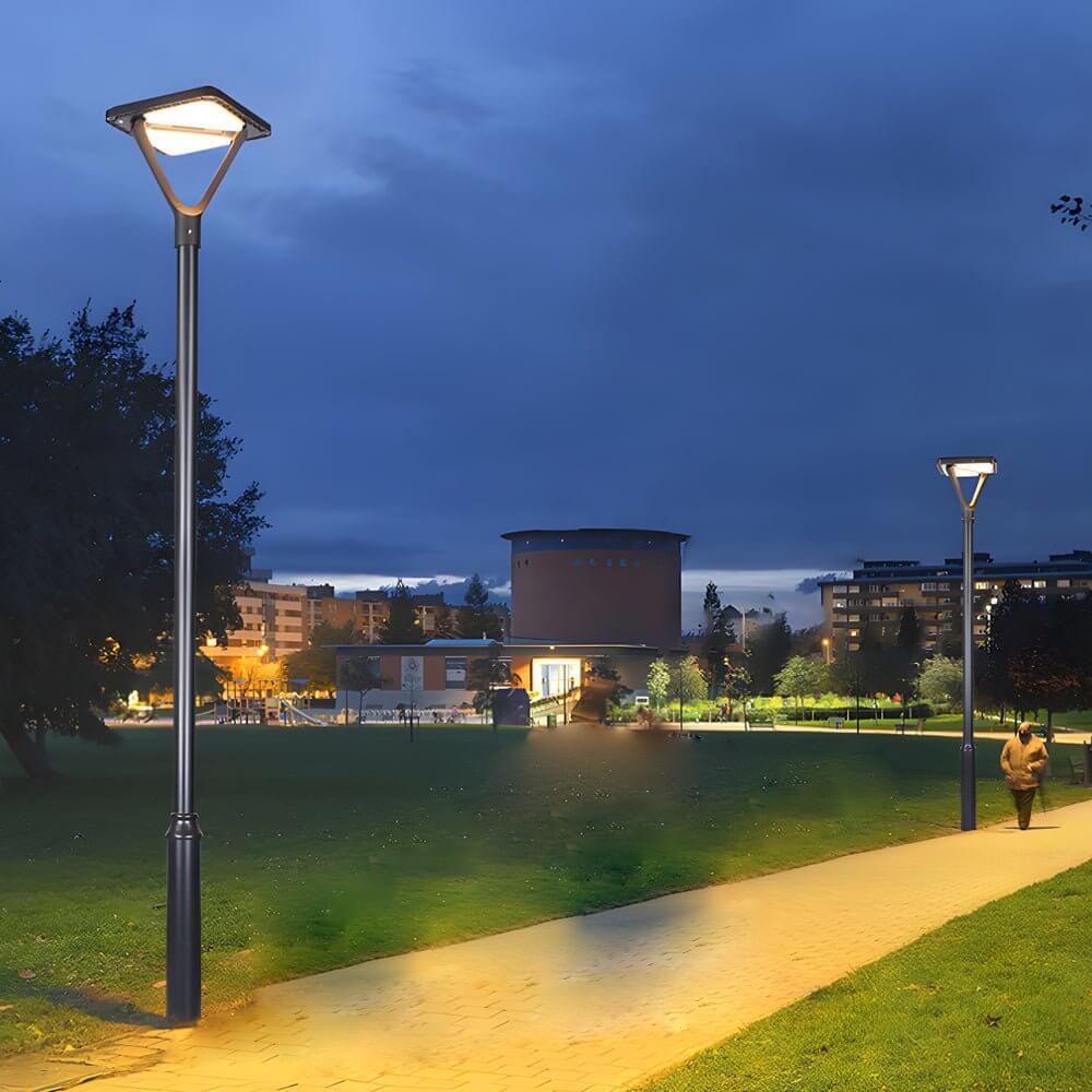 black solar led street lamp post and pole lights