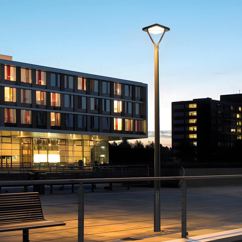 black solar led street lamp post and pole lights