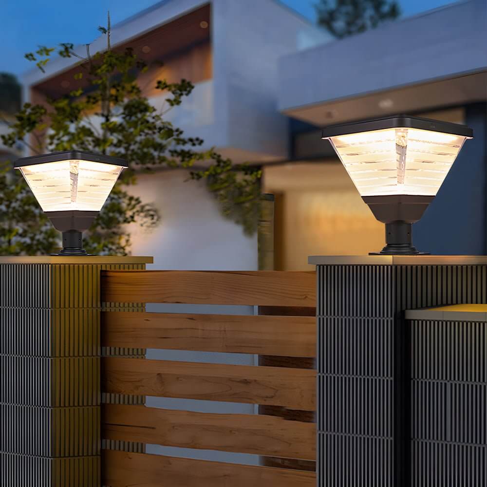 black square solar led pier mount post light 179 inches