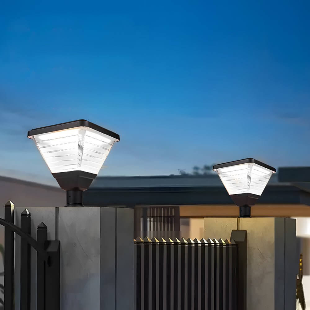 black square solar led pier mount post light 179 inches