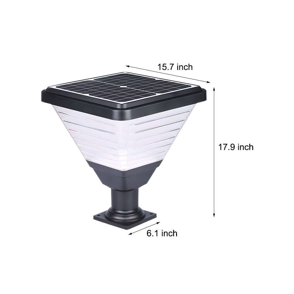 black square solar led pier mount post light 179 inches