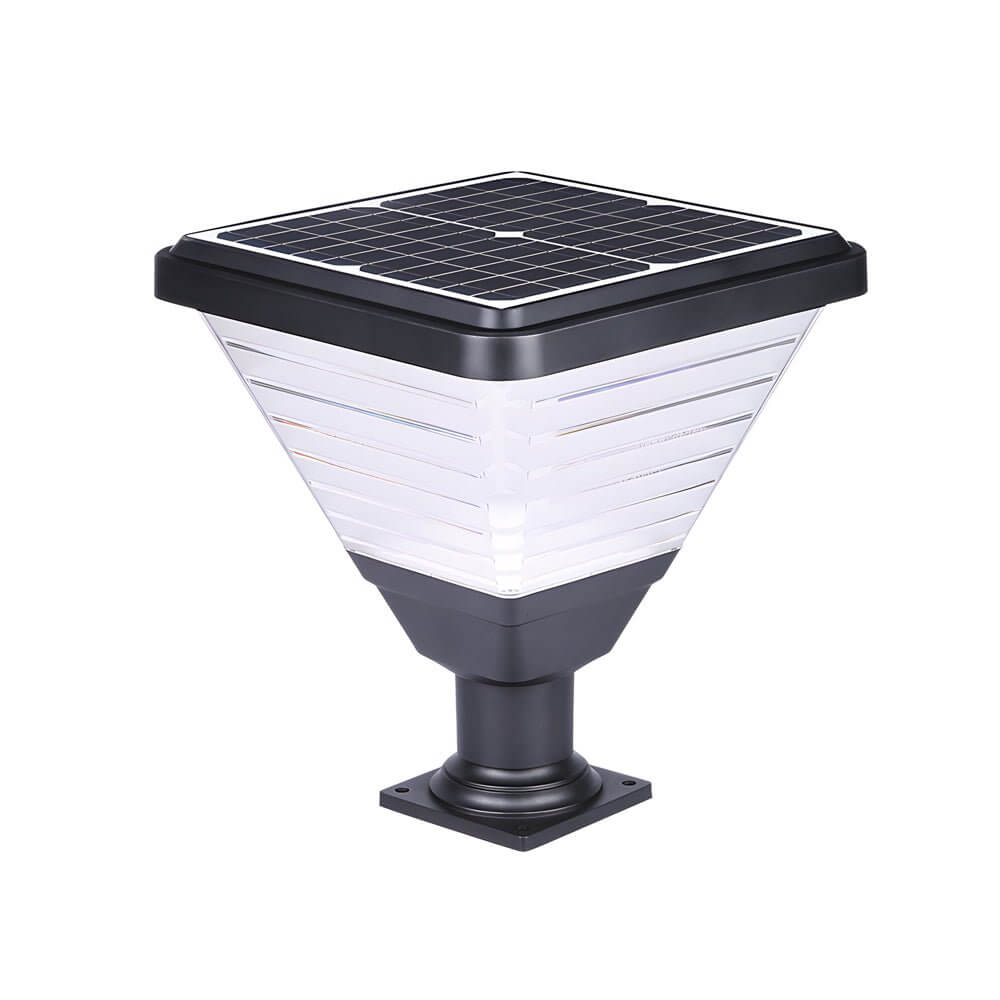 black square solar led pier mount post light 179 inches