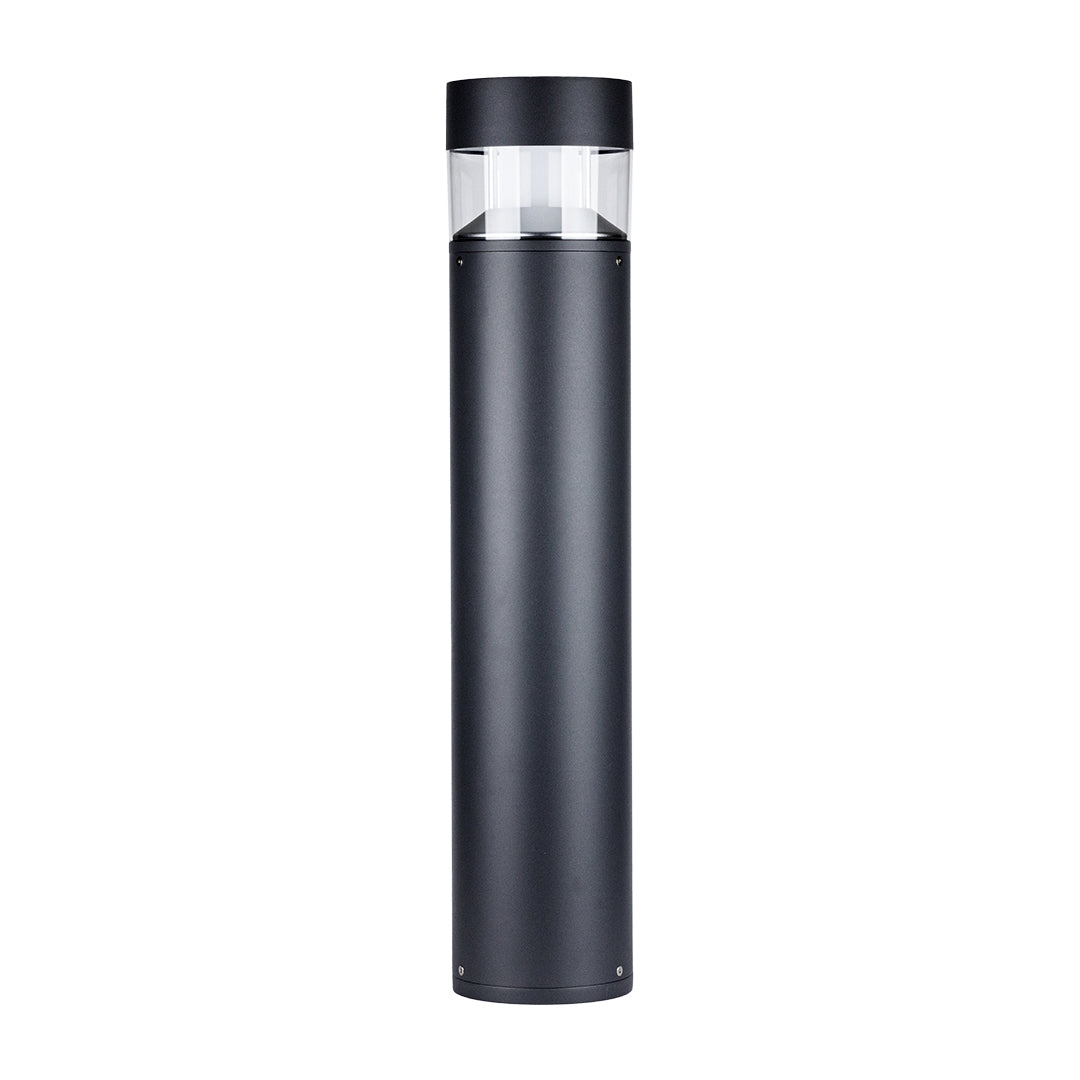 31" Minimalist Outdoor Bollard Light — Die-Cast Aluminum, 8W CREE LED, 3000K, IP65, Flat or Round Top
