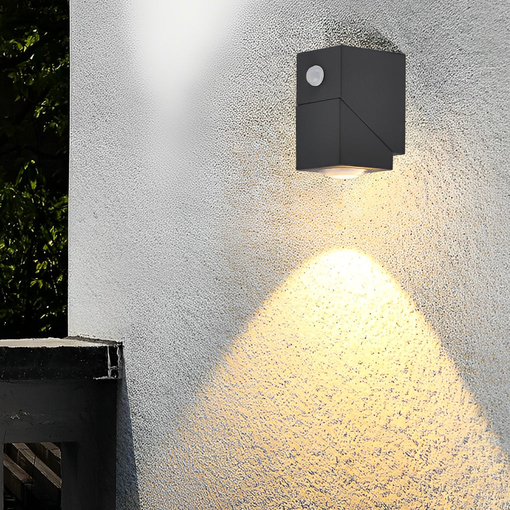 Adjustable Up/Down Outdoor Wall Sconce — Black Aluminum, COB 4000K, IP65, 1- or 2-Light, Optional Motion Sensor