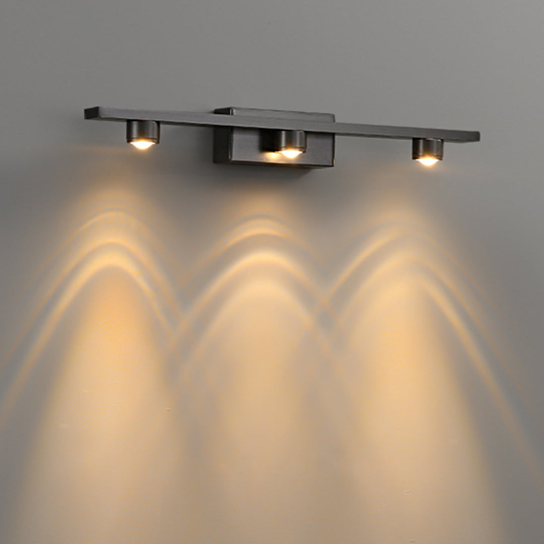Minimalist Black LED Vanity Light Bar — Copper-Aluminum, Glass Mirror Surface, 3000K, 9W–15W, 40cm–70cm