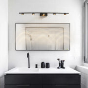 Minimalist Black LED Vanity Light Bar — Copper-Aluminum, Glass Mirror Surface, 3000K, 9W–15W, 40cm–70cm