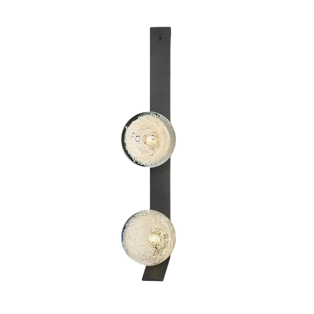 Glass Bubble Wall Sconce — Iron Frame, LED 3000K, Single 7W or Dual 14W, Gold / White / Black / Bronze