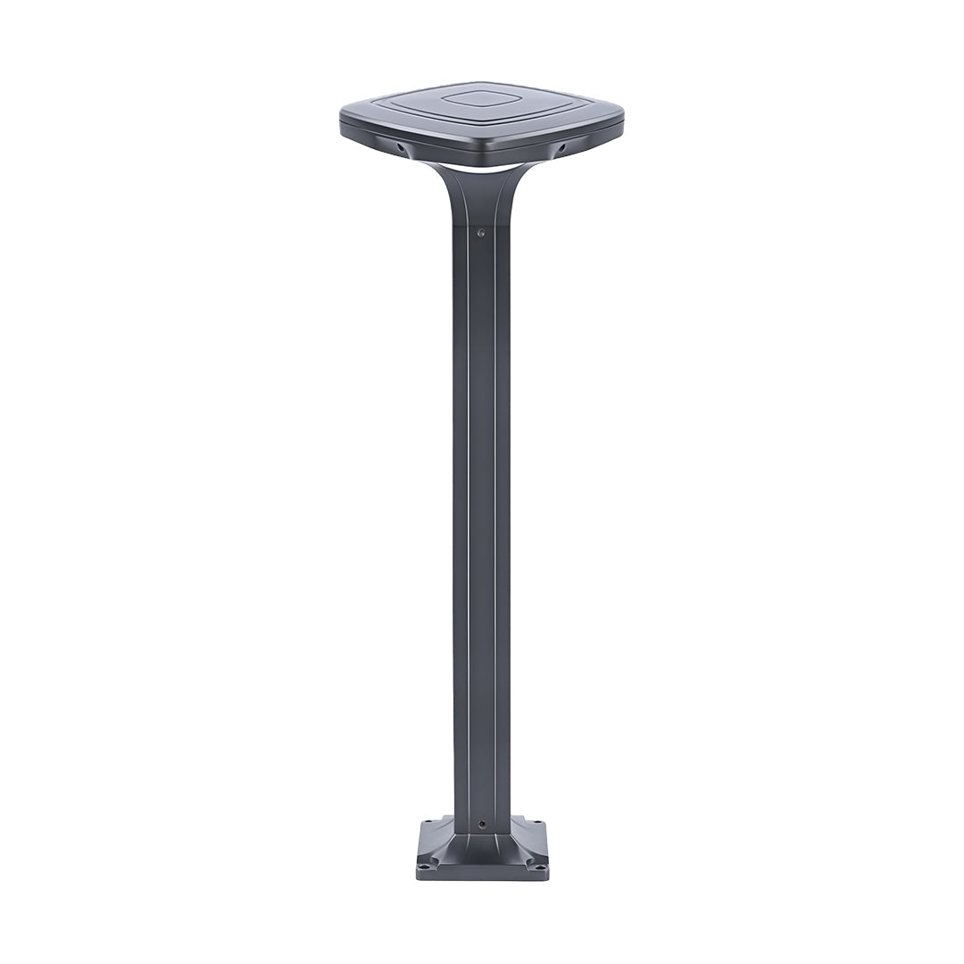 Outdoor Bollard Light — Black Aluminum, LED, Solar / Hardwired, IP65, 4 Heights, 3000K / 6000K