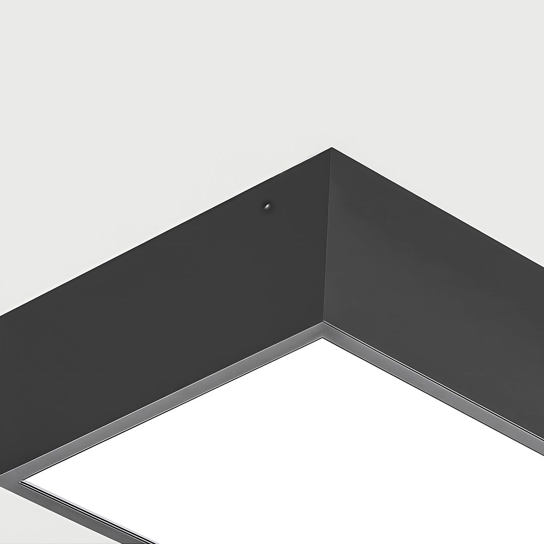 Modern Linear Rectangular Chandelier — Black Aluminum, White Acrylic, Integrated LED, Adjustable Chain