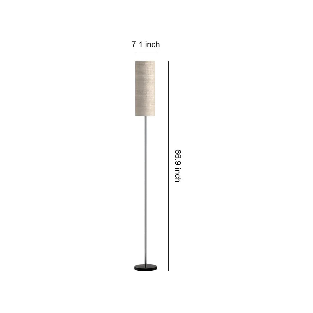Artistic Linen-Covered Black Wrought Iron Floor Lamp Luxe