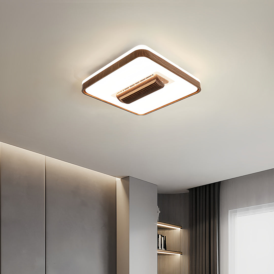 Quiet Minimalist Bladeless Ceiling Fan with LED Light