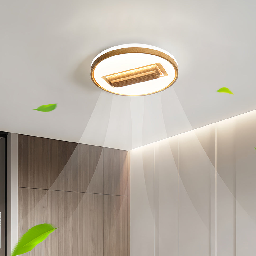 Quiet Minimalist Bladeless Ceiling Fan with LED Light