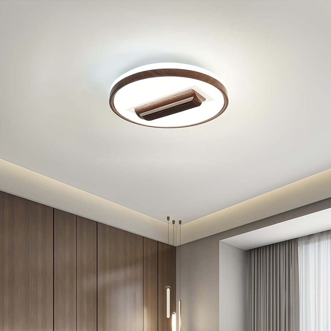 Quiet Minimalist Bladeless Ceiling Fan with LED Light