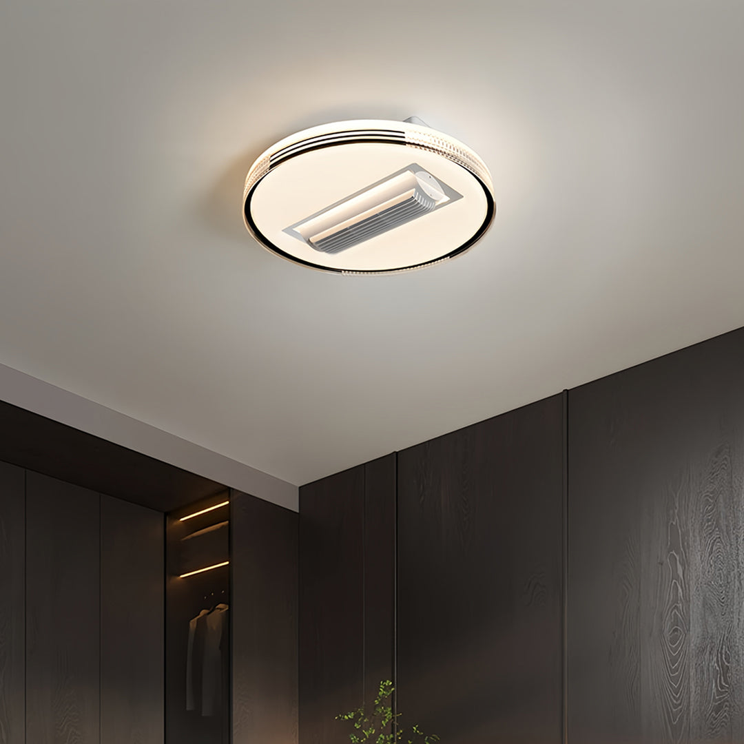 Quiet Minimalist Bladeless Ceiling Fan with LED Light