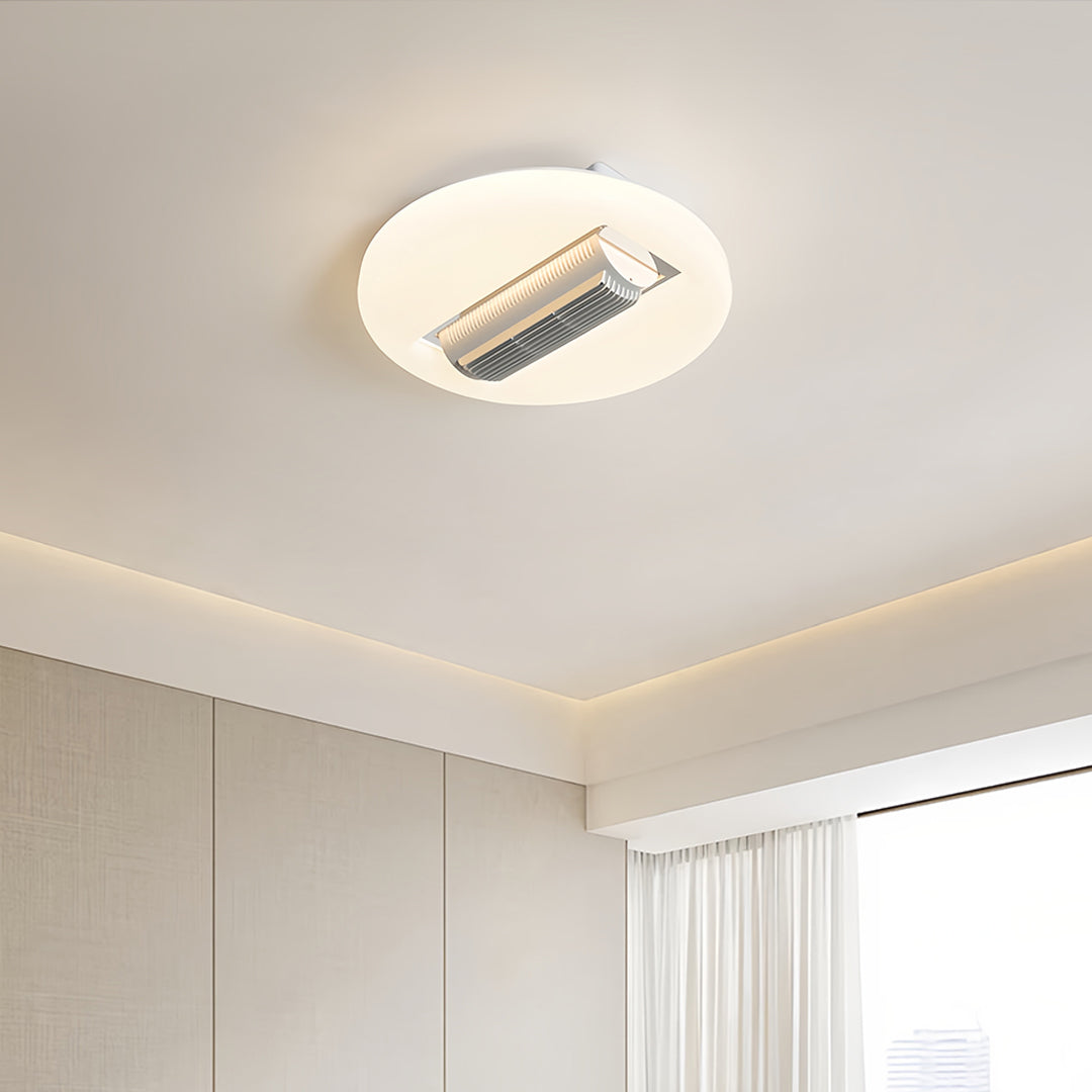 Quiet Minimalist Bladeless Ceiling Fan with LED Light