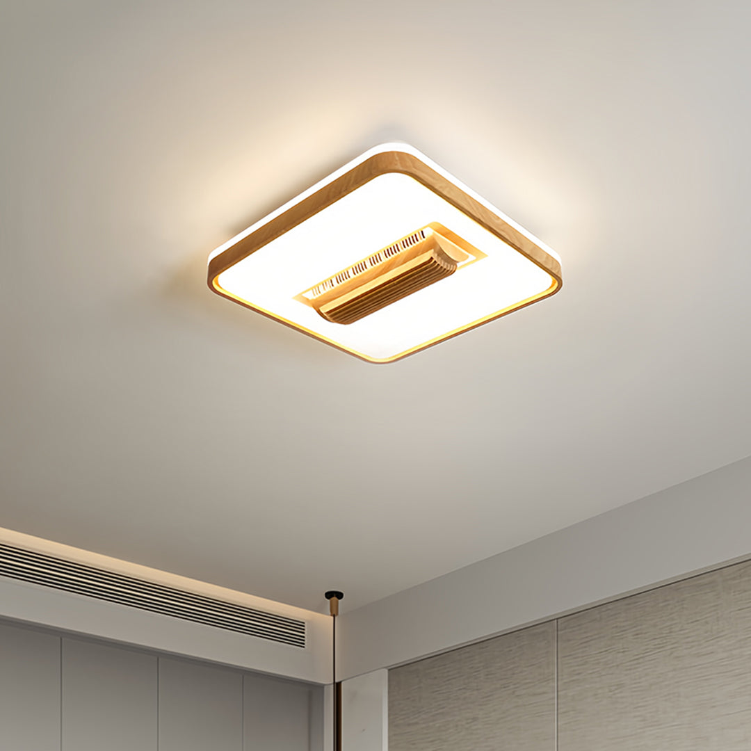 Quiet Minimalist Bladeless Ceiling Fan with LED Light