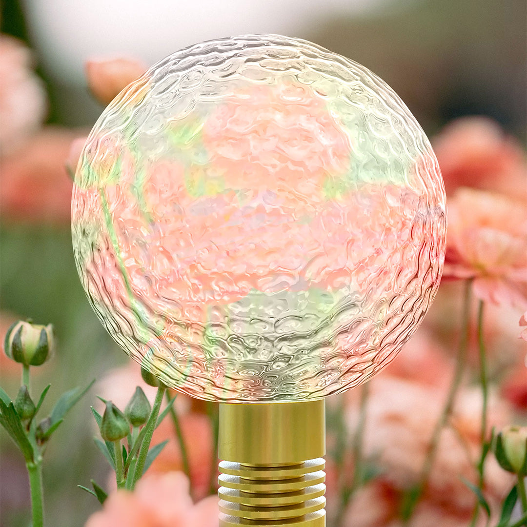 Reed-Shaped Glass Sphere Path Light — Aluminum, LED, IP65, 28"–55.5" Heights, Brown / Green / Clear