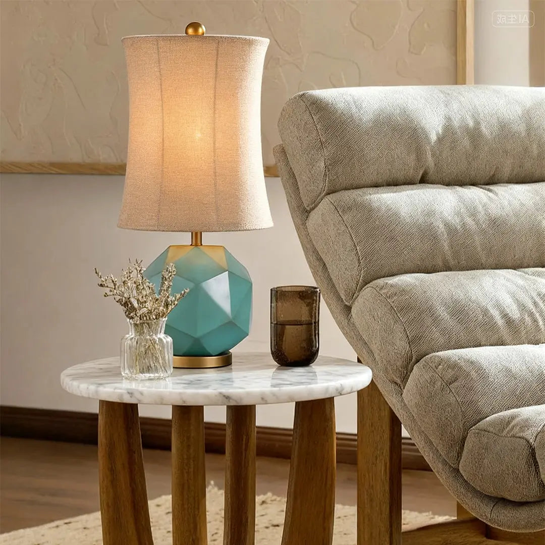 Stylish Modern Industrial Table Lamps - Decorative Fabric Lighting Luxe
