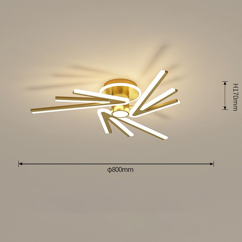 Abstract Tube Flower Semi-Flush Mount — Metal and Acrylic, LED, 3-Light / 4-Light / 5-Light, Three-Step Dimming, Remote Control