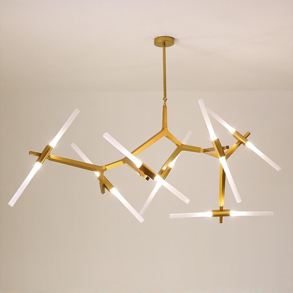 Sputnik Chandelier — Aluminum, 14-Light LED, 67" Wide, 3000K / 6500K