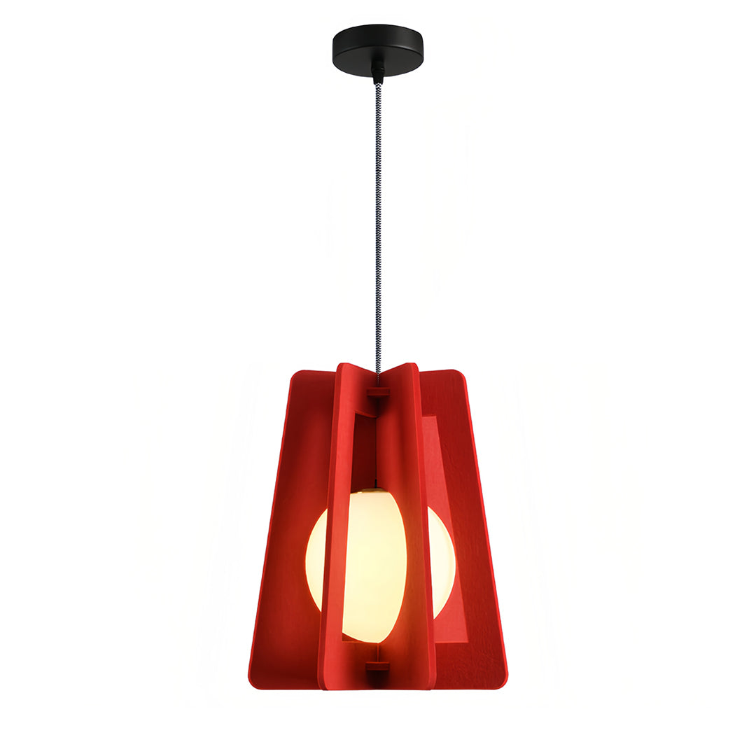 Geometric Felt Mini Pendant — PE+PET Acoustic Felt, Iron, 30/35cm, 6 Colors, Adjustable 2m Cord