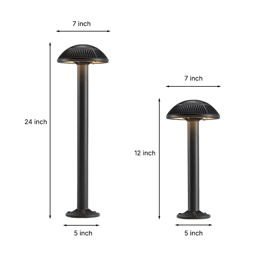 Mushroom Outdoor Wall Sconce or Lawn Light — Aluminum, 9W LED, IP65 Weatherproof, 3000K / 6000K