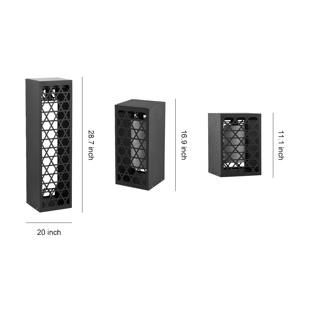 Modern Outdoor Bollard Light — Stainless Steel, Solar / Hardwired, IP65, LED, 3 Sizes